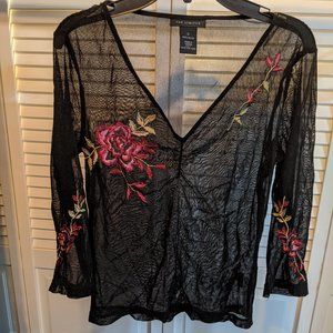 The Limited - Mesh Embroided Shirt - Size S